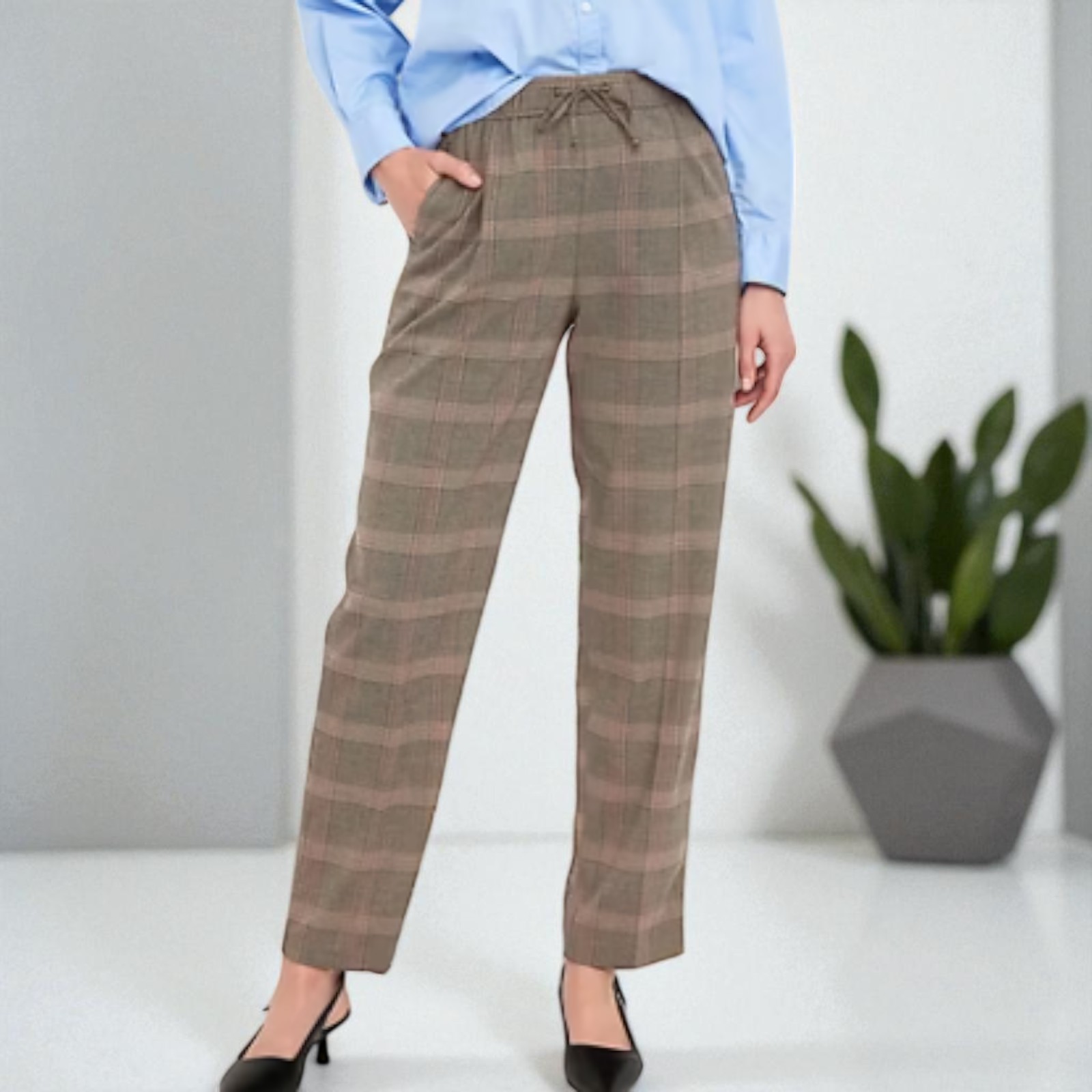 Old Navy High-Waisted Billie Straight Plaid Ankle Pants NWT #798037 XS to XXL