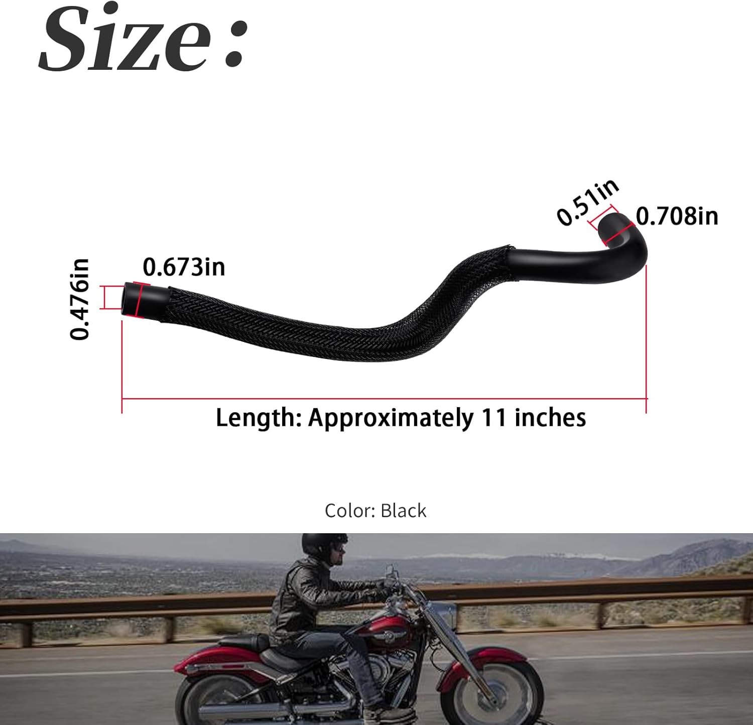 63553-00B Oil Tank Drain Line Hose For Harley Softail Heritage Fat-boy FLST FXST