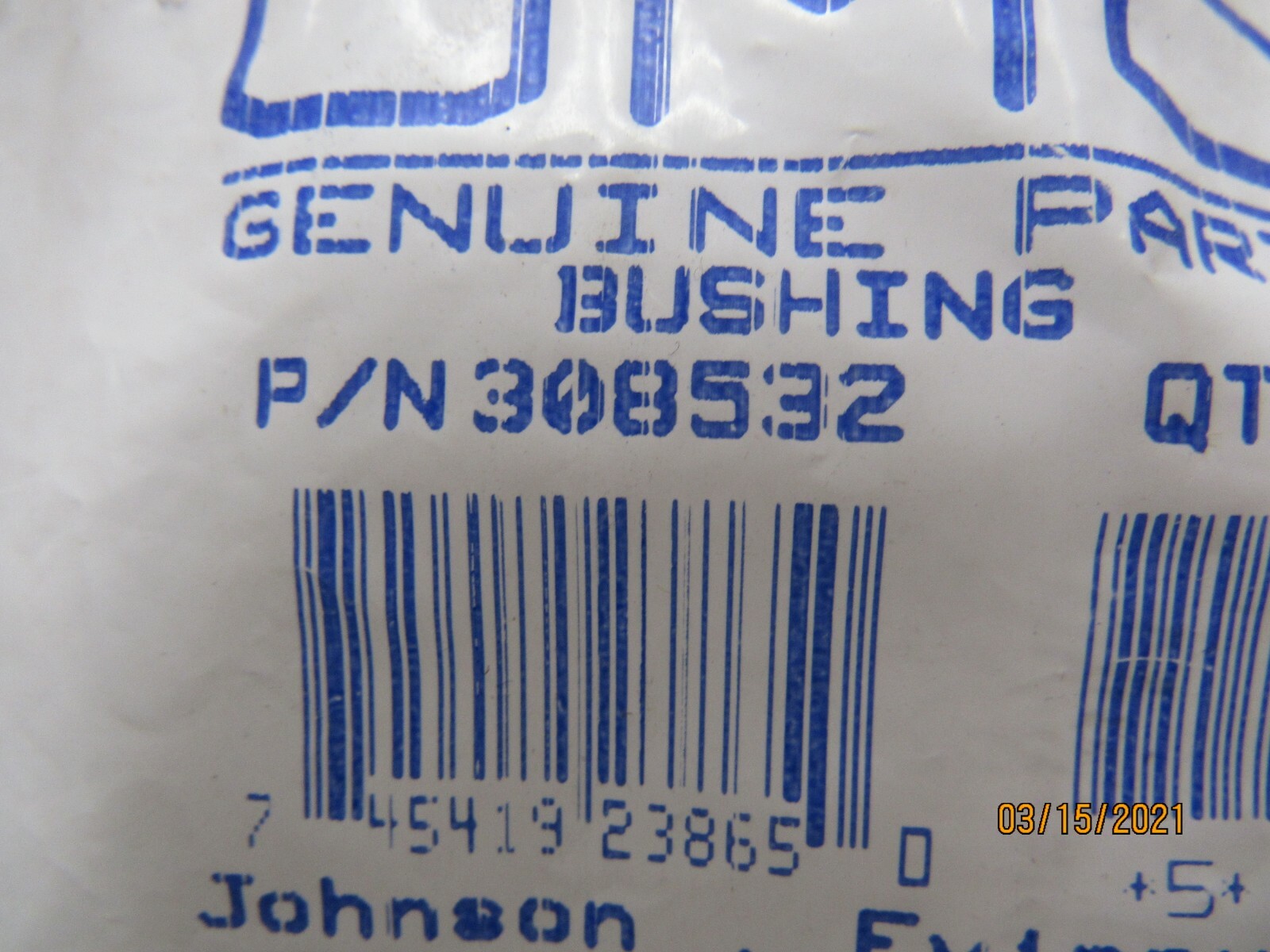 2 NEW OMC OEM EVINRUDE JOHNSON COBRA BUSHIINGS 308532