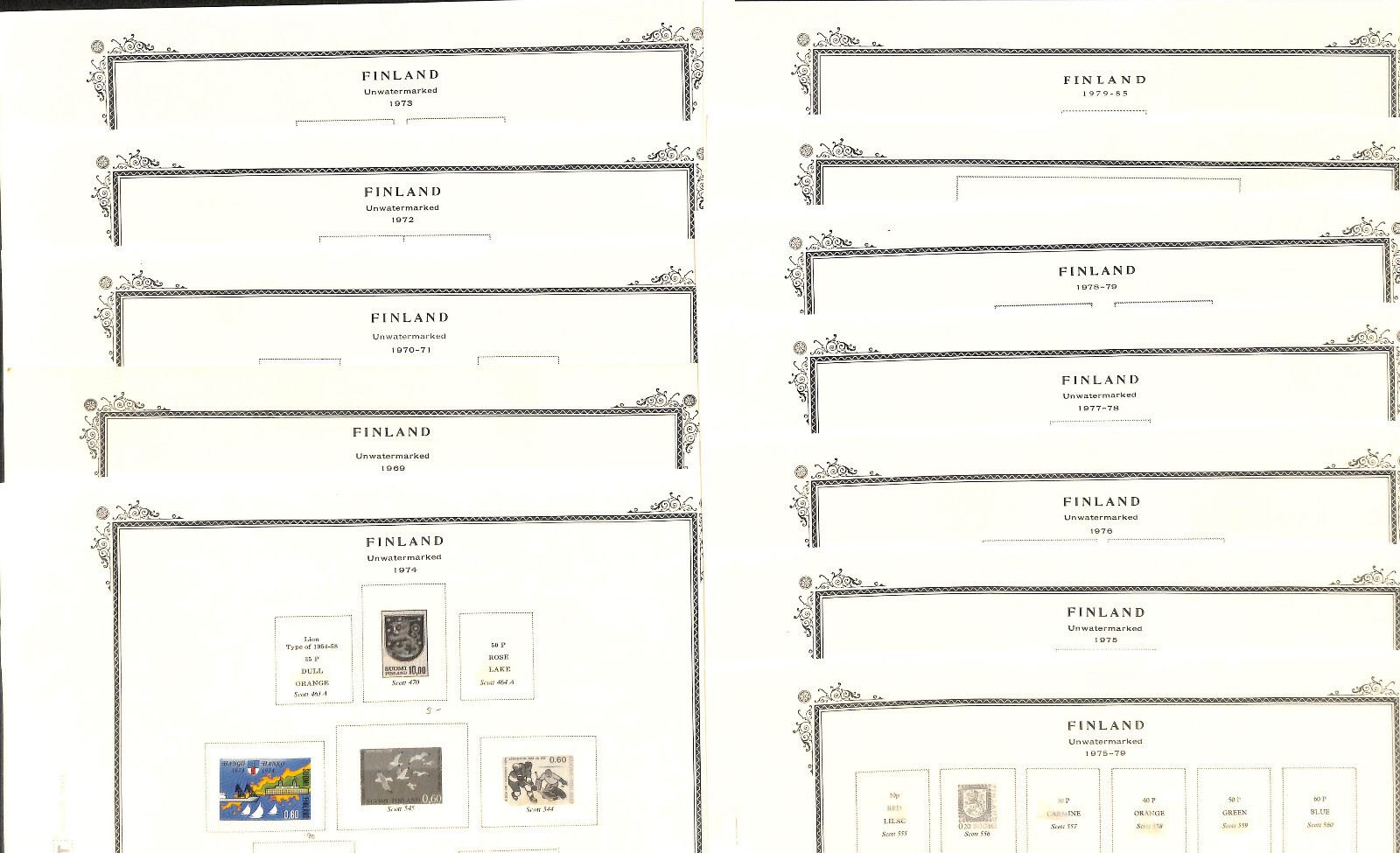 Finland Stamp Collection on 60 Scott Specialty Pages, 1856-1986 (BA)