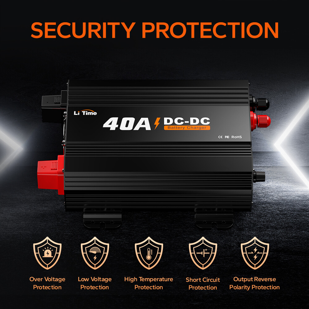 LiTime 12V 40A DC to DC Battery Charger for 12V LiFePO4 Lead-Acid-Refurbished