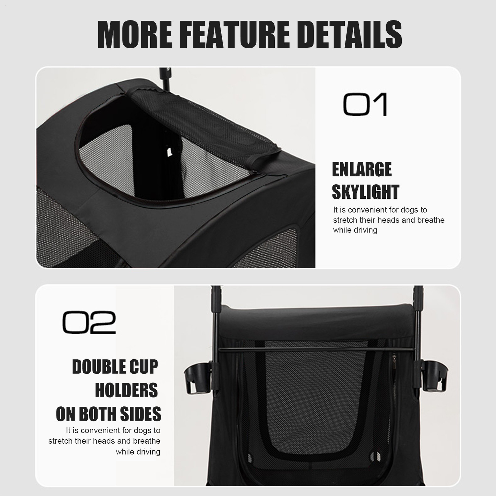 Foldable XX-Large Dog Mobile Stroller Pet Carriage Cart Jogger Holds Up To 220lb