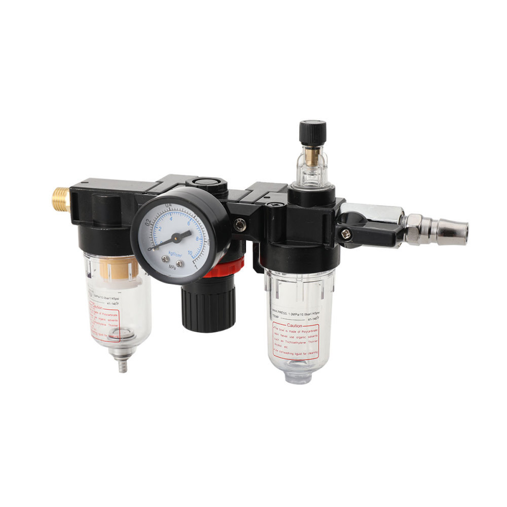 Air Compressor Filter Oil Water Separator Regulator Trap with Regulator Gauge