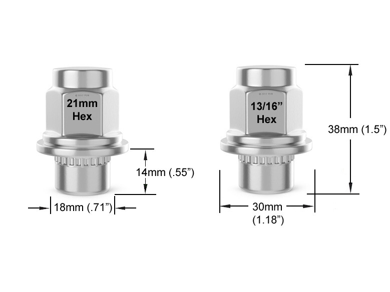 20pc OE Mag Style Lug Nuts with Washer | 12x1.25 | for Nissan Infiniti (Chrome)