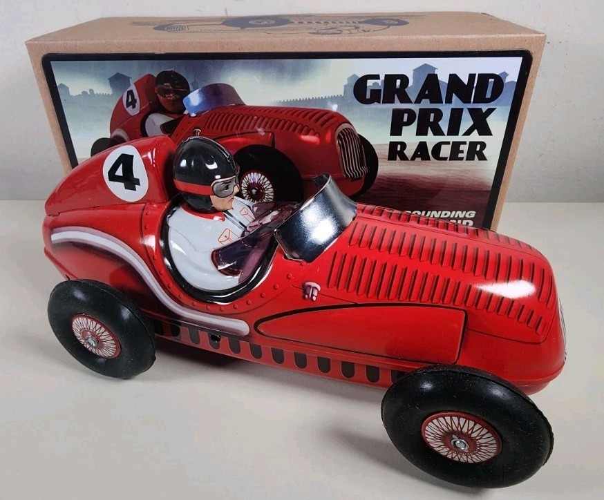 Schylling Tin Grand Prix Racer With Piston Pounding Engine Sound NIB