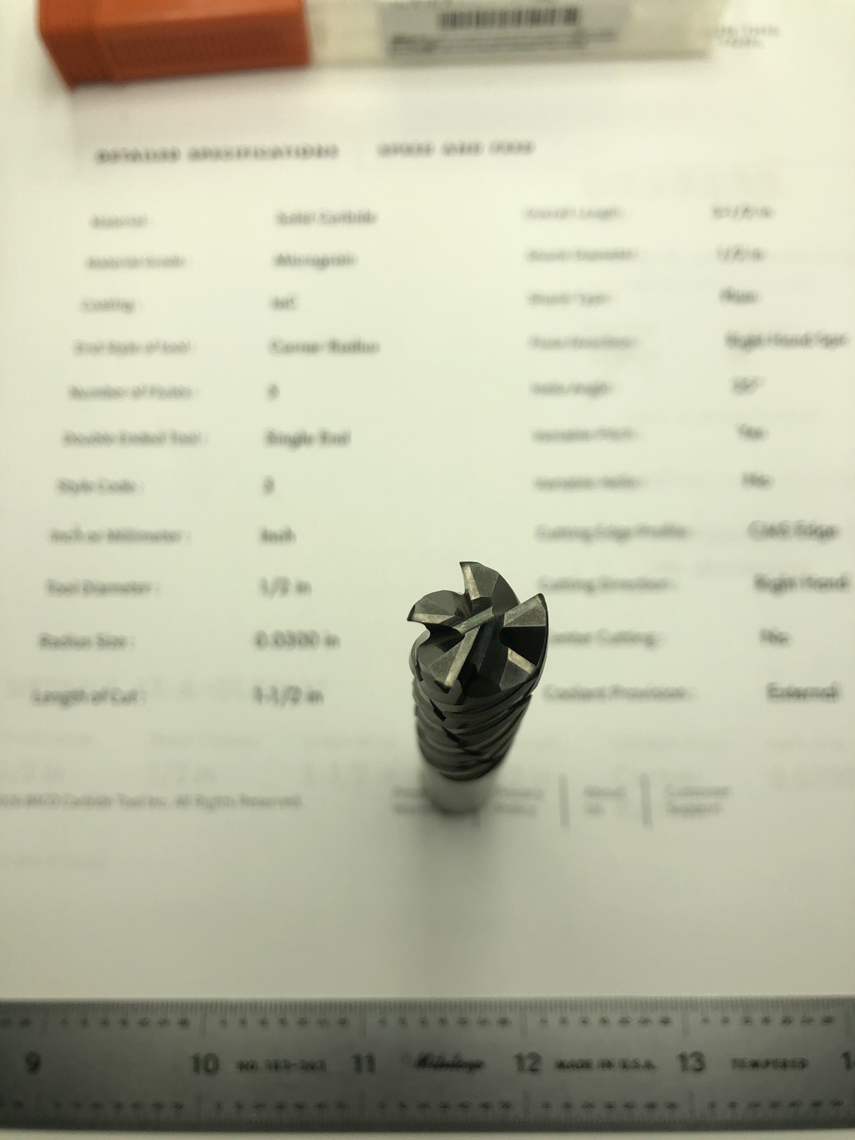 IMCO 1/2" x 1-1/2" x 3-1/2" OAL Solid Carbide End Mill 5 Flute POW-R-PATH 339535