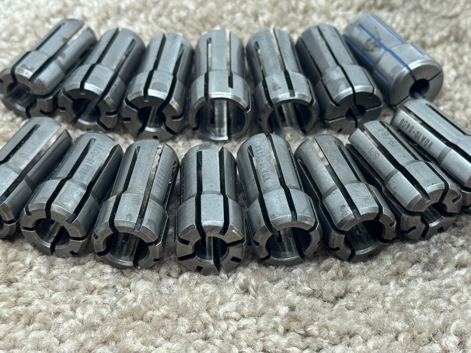 LOT OF VARIOUS VALENITE DA100 SPRING COLLETS - VARIOUS SIZES