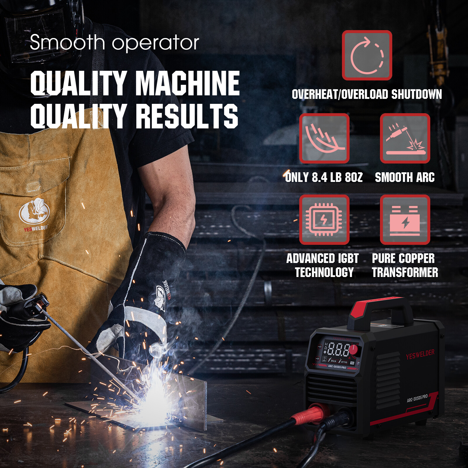 STICK Welder ARC 205Amp IGBT 110V/220V Lift TIG/ MMA Welding Machine