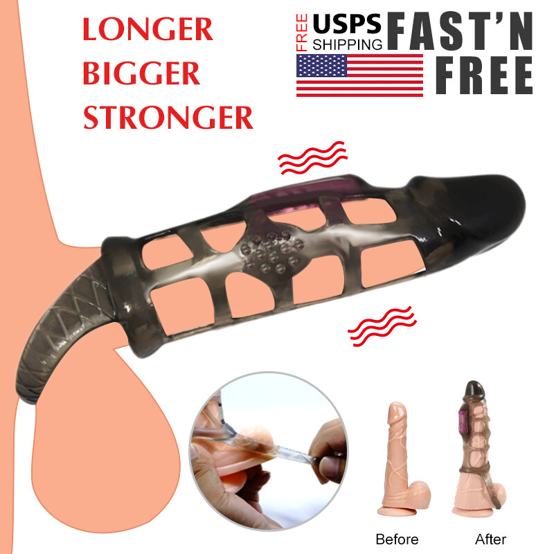 Vibrating Cock Penis Ring Sleeve Condom for Couple Men Vibrator Sex Toy Enhancer