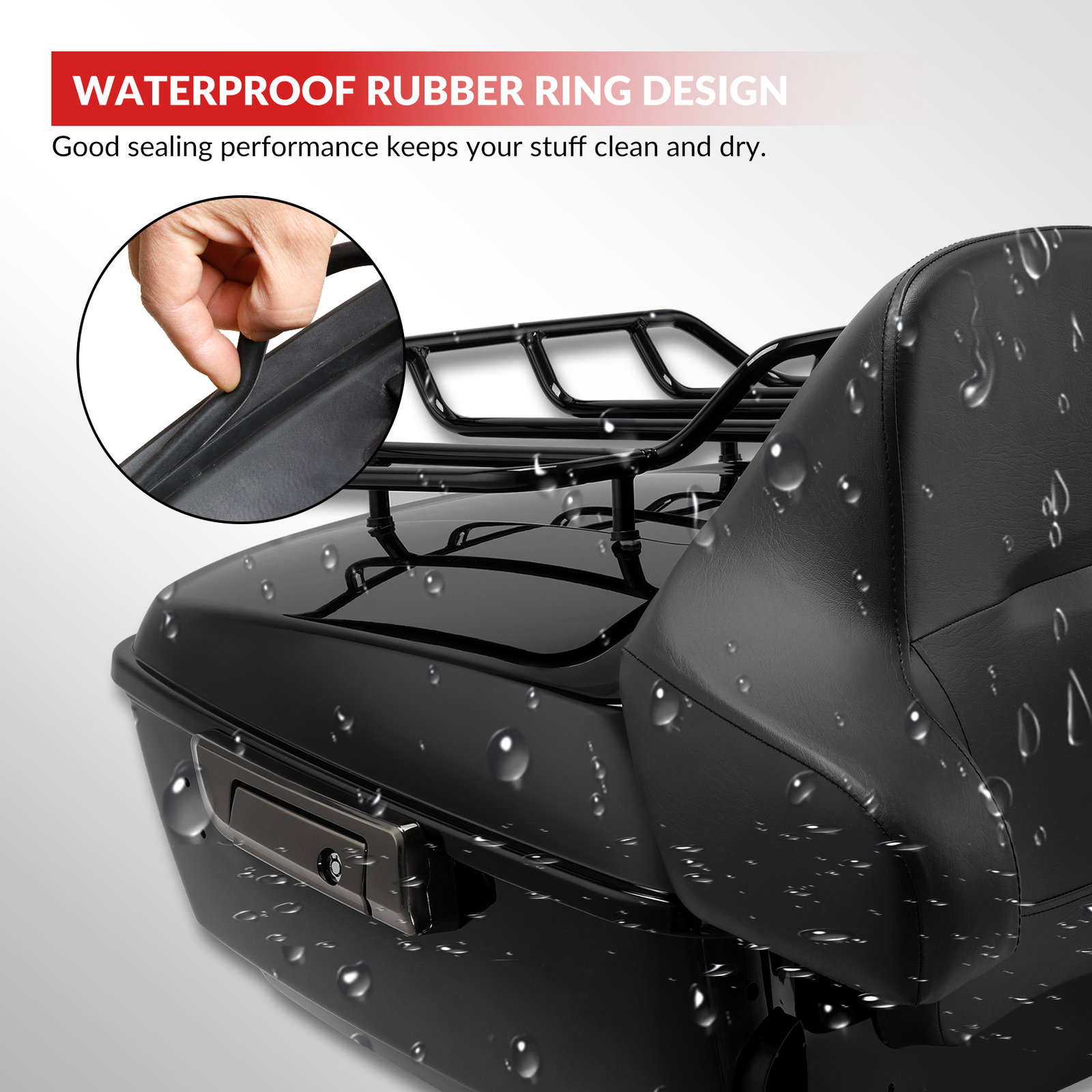 King Tour Pack Backrest Luggage Rack Top Rack Set Fit For Harley Touring '14-25