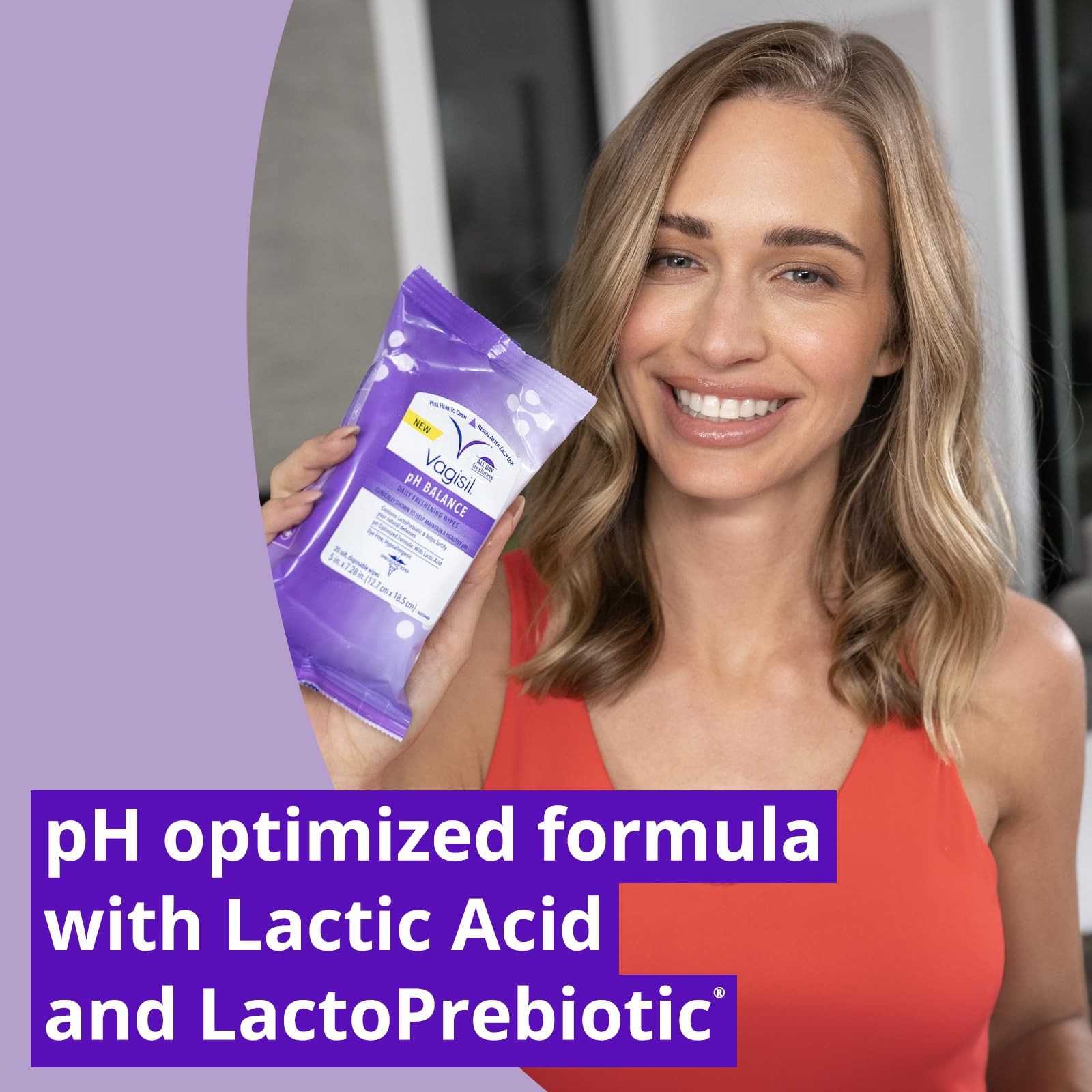 Vagisil pH Balance Daily Freshening Wipes for Feminine Hygiene in Resealable