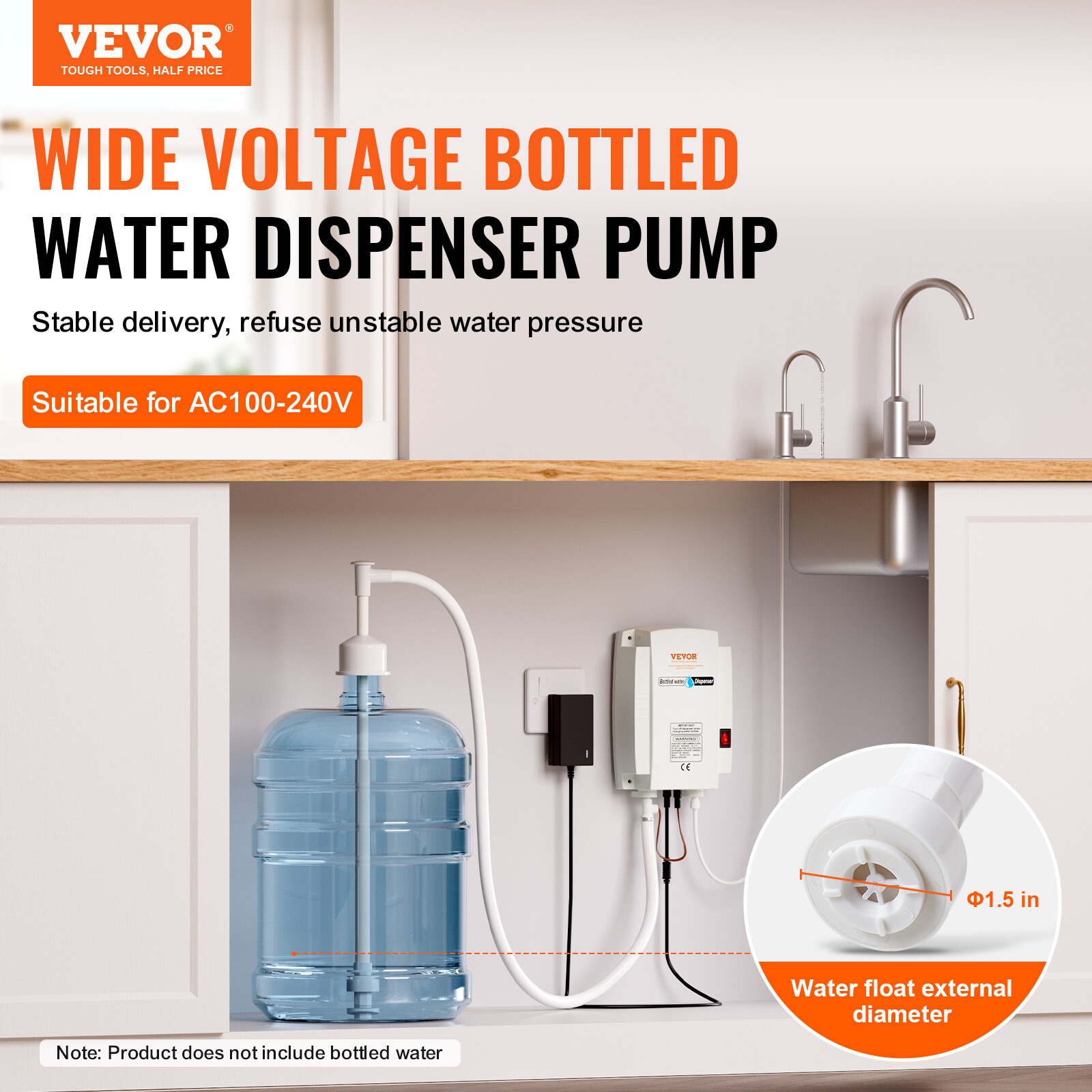 VEVOR AC Bottled Water Dispensing Pump System Replace Bunn Flojet 40PSI