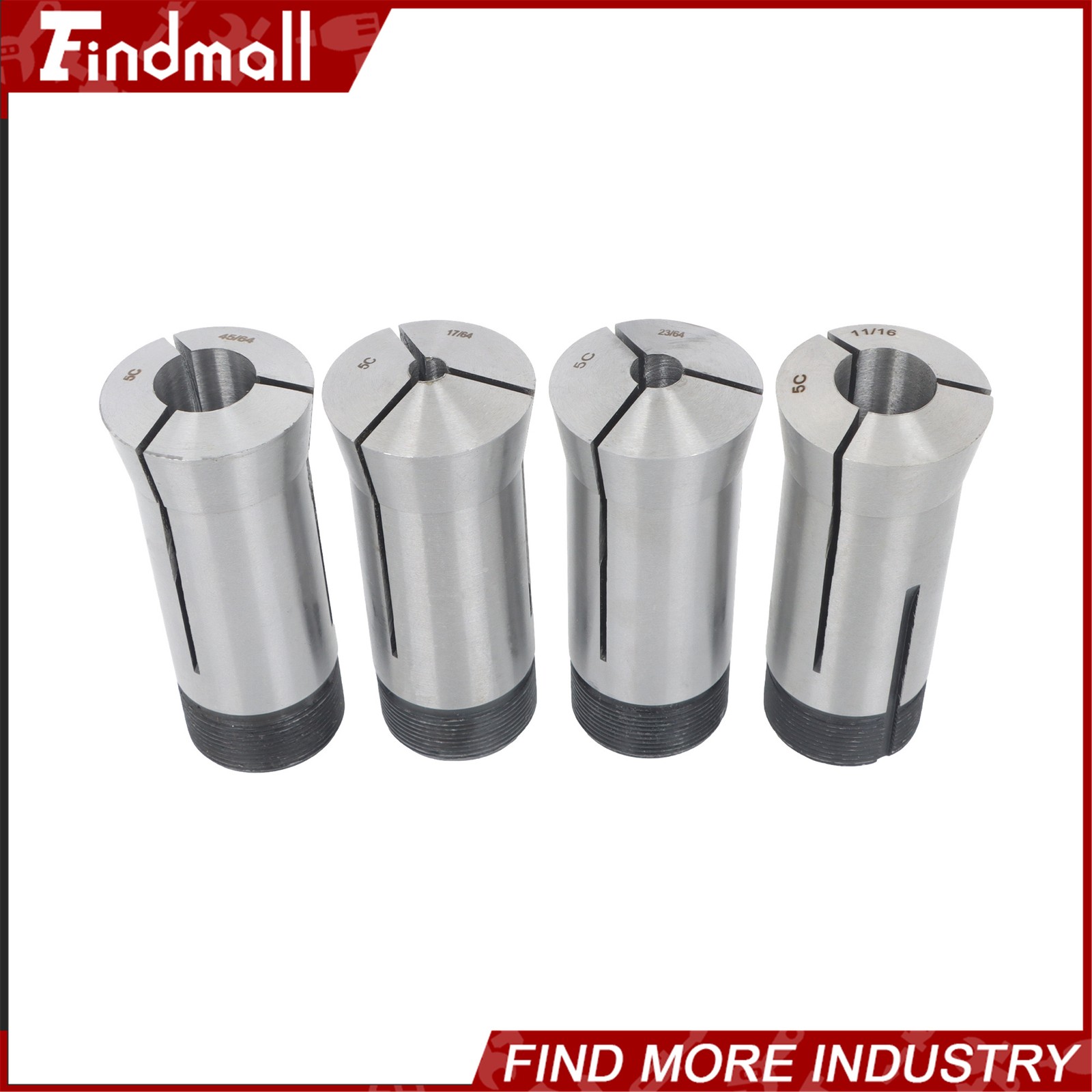 Findmall 57 Pack 5C Collet Set Fractional 1/8" to 1" High Precision Lathe