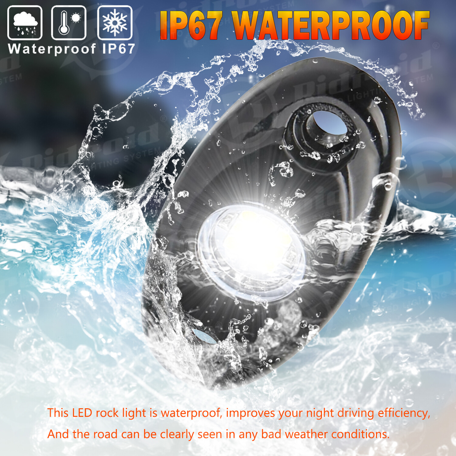 24X White LED Rock Lights Underbody Trail Rig Glow Lamp Offroad SUV Pickup Truck