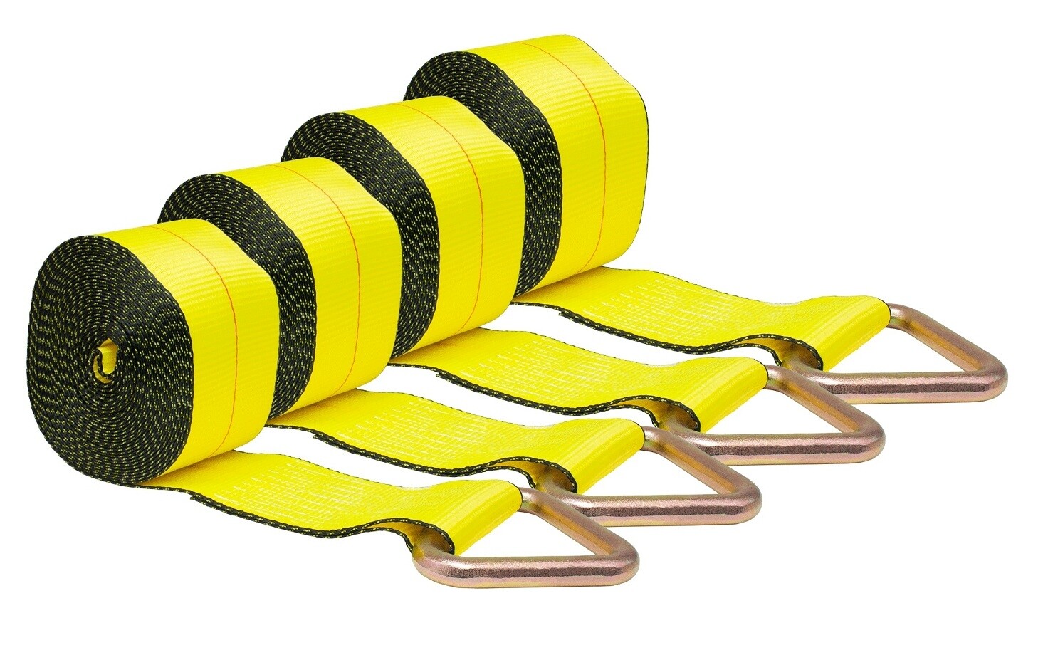 (4 Pack) 4 in. x 30 ft. Winch Straps w D Ring