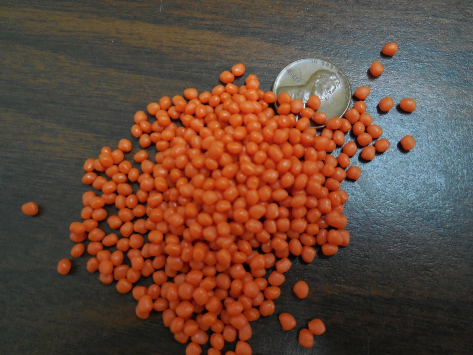 TPE Plastic Pellets Orange Rubber (Shore A 59) Injection Molding 10 Lbs