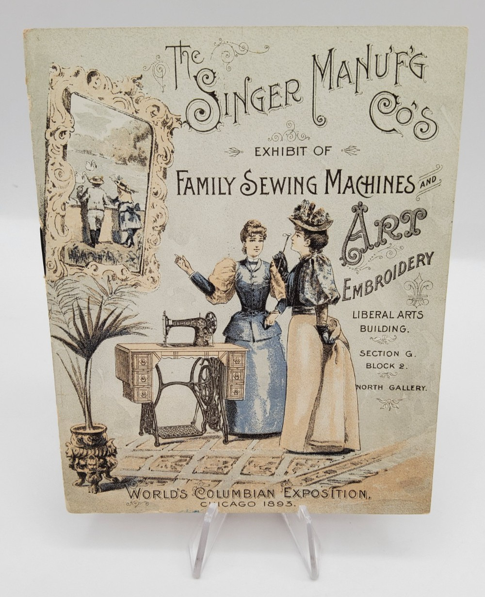 1893 Singer Sewing Machines Chicago World Fair Exhibit Booklet Vintage