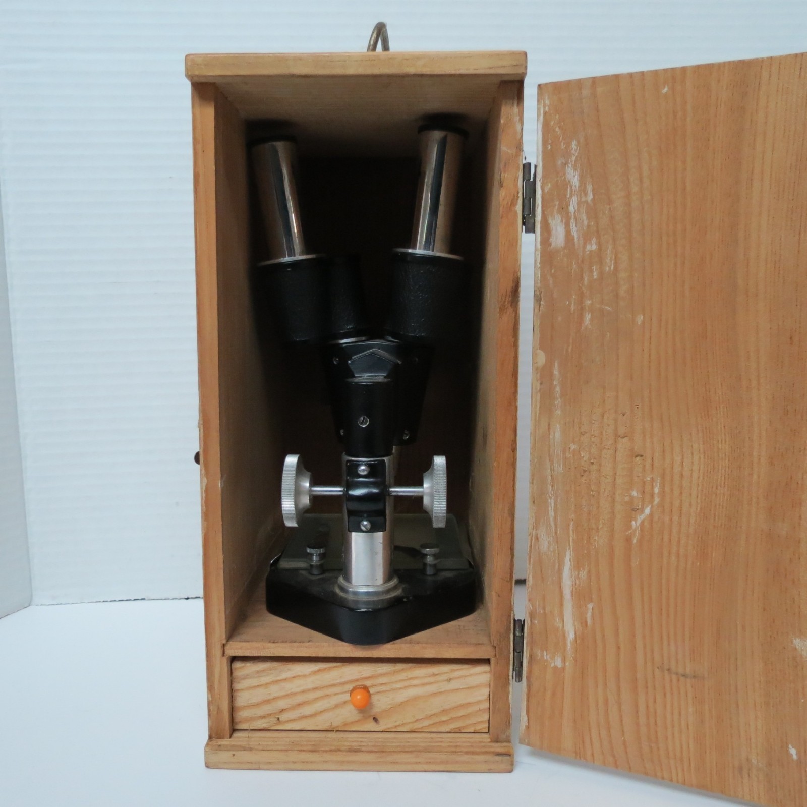 Vintage Lafayette Stereo Microscope 30XW 50X in Original Wooden Box Rare!