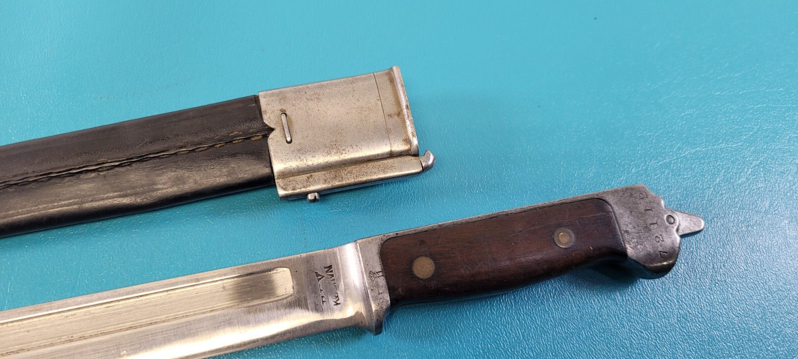 Danish Model 1889 Krag Jorgensen Rifle Bayonet Knife + Scabbard Denmark TR154