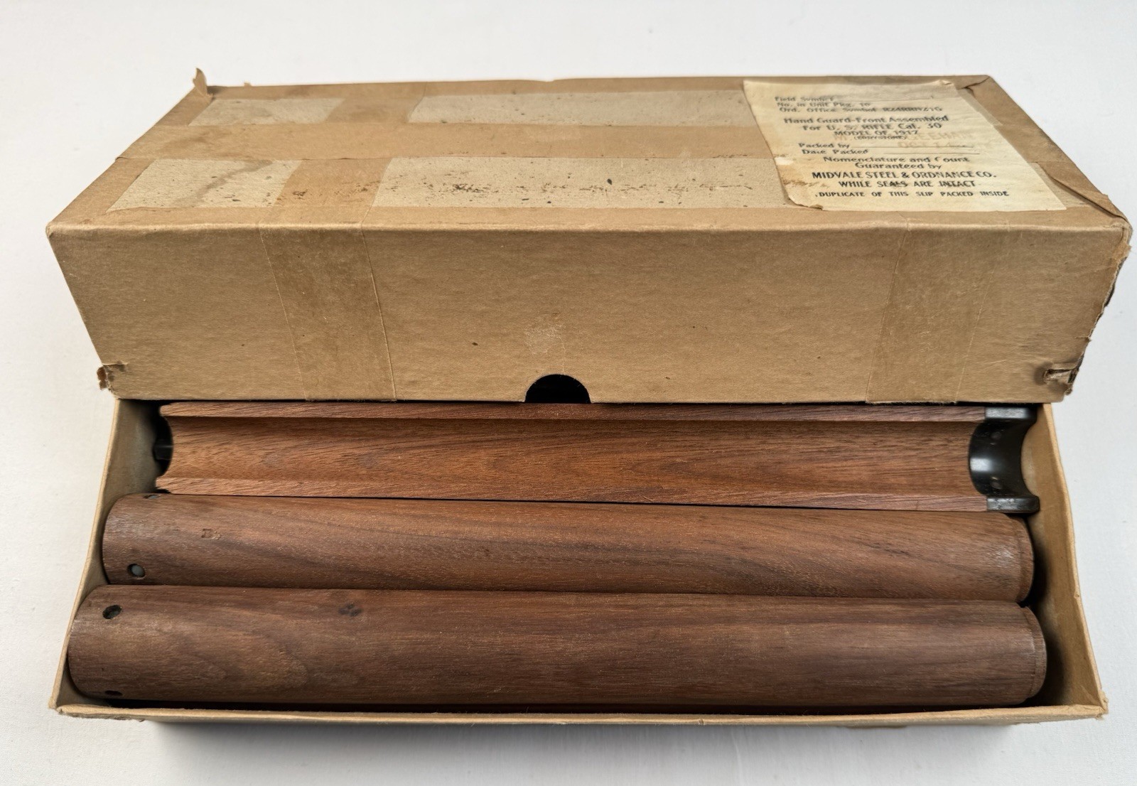 Original 1918 WWI U.S. Army M1917 Eddystone Rifle Walnut Handguard NOS From Box