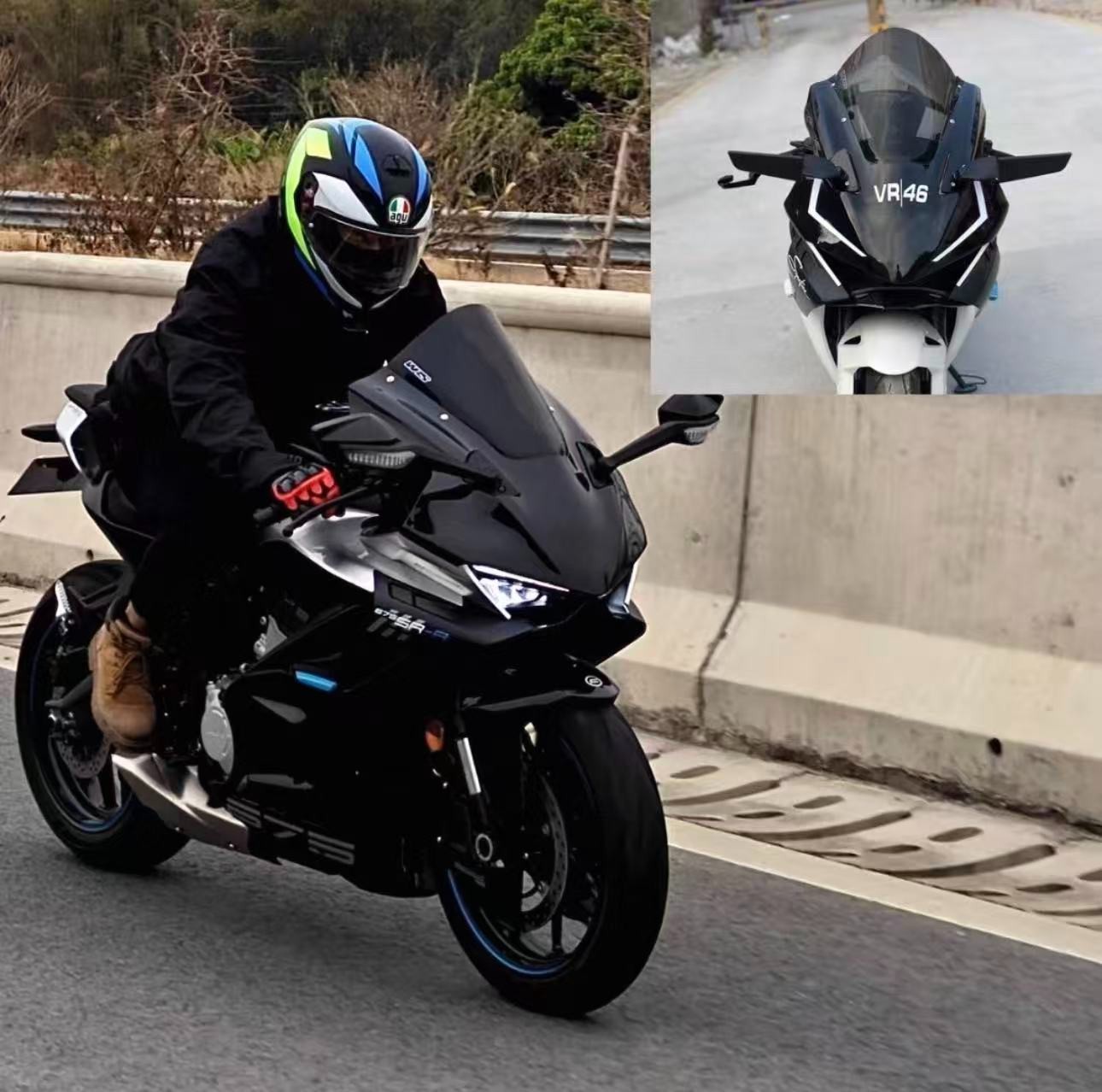 FOR CFMOTO 675SR Suitable The Integrated Head Cover Raise The Front Windshield