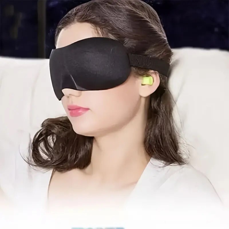 2 Pack Travel 3D Eye Mask Sleep Soft Padded Shade Cover Rest Relax Blindfold