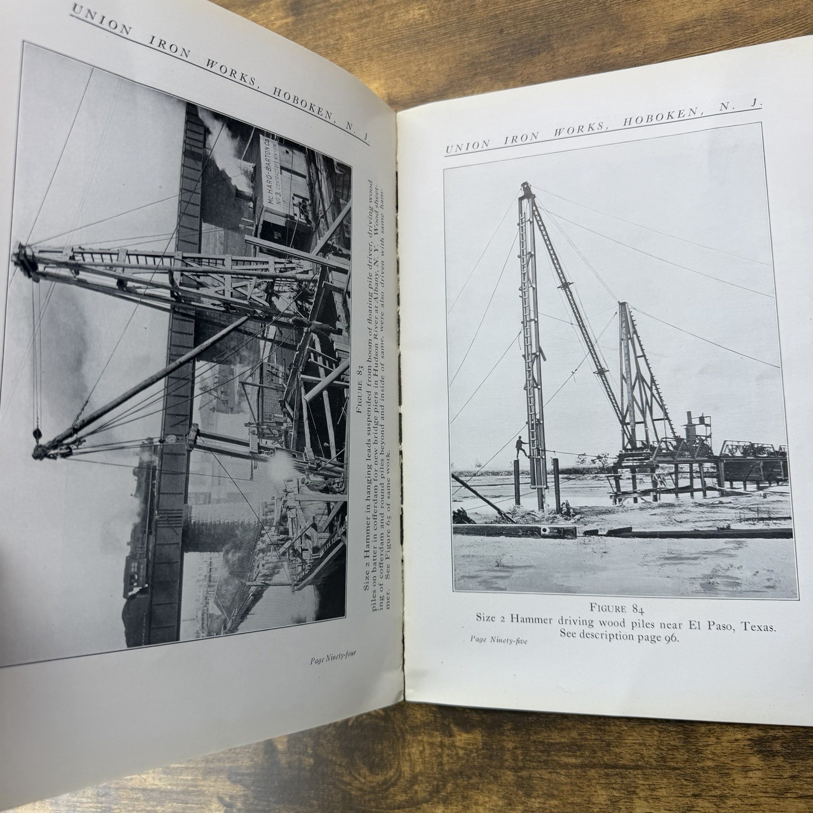 1915 Union Iron Works Hoboken NJ Pile Driving Machinery Catalogue No. 34 Rare