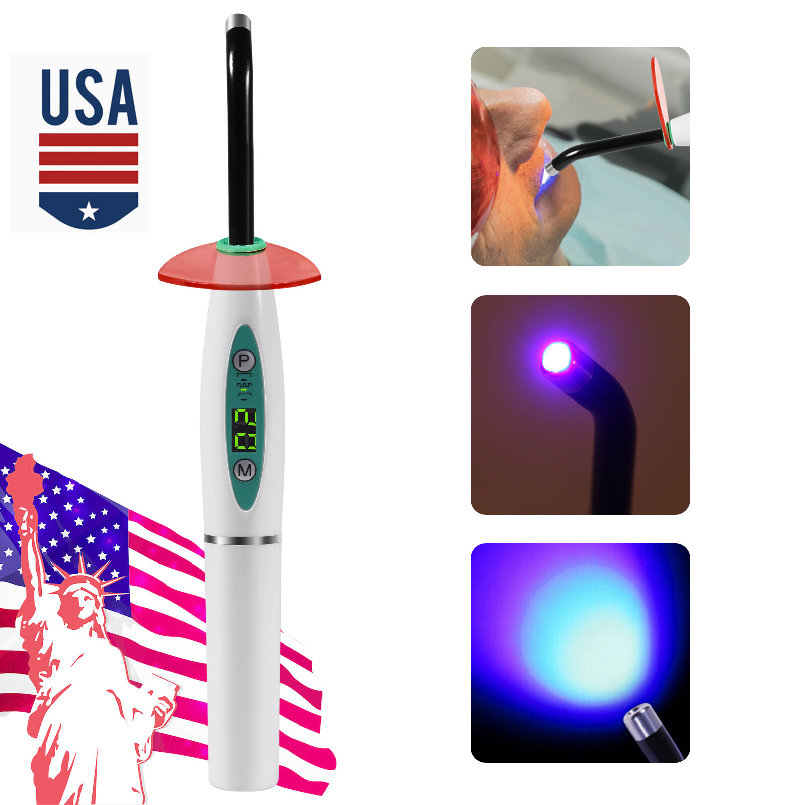 Dental LED Curing Light Lamp Wireless Cordless Resin Cure 5W 2000MW FDA