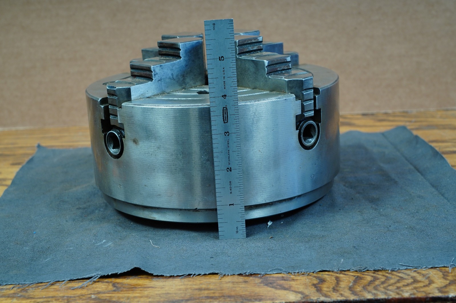 8" 4-Jaw Metal Lathe Chuck Hua Pai with unfinished D1-5 backing Plate