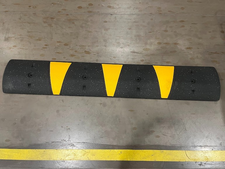 Plasticade® 6' Recycled Black Rubber Speed Bump