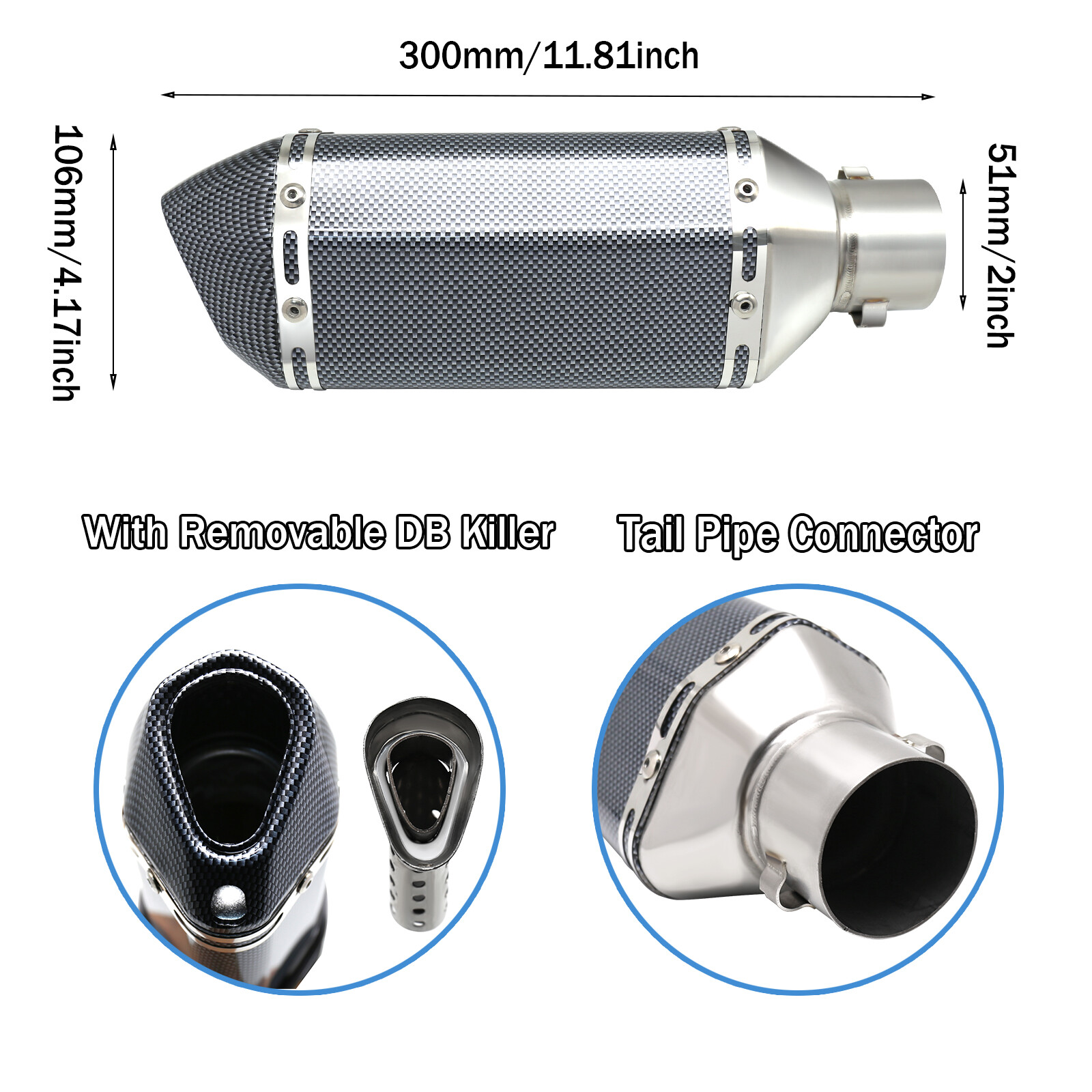 For Honda Grom 125 2013-2023 Full Exhaust System Slip-On Muffler On Pipe DB Kill