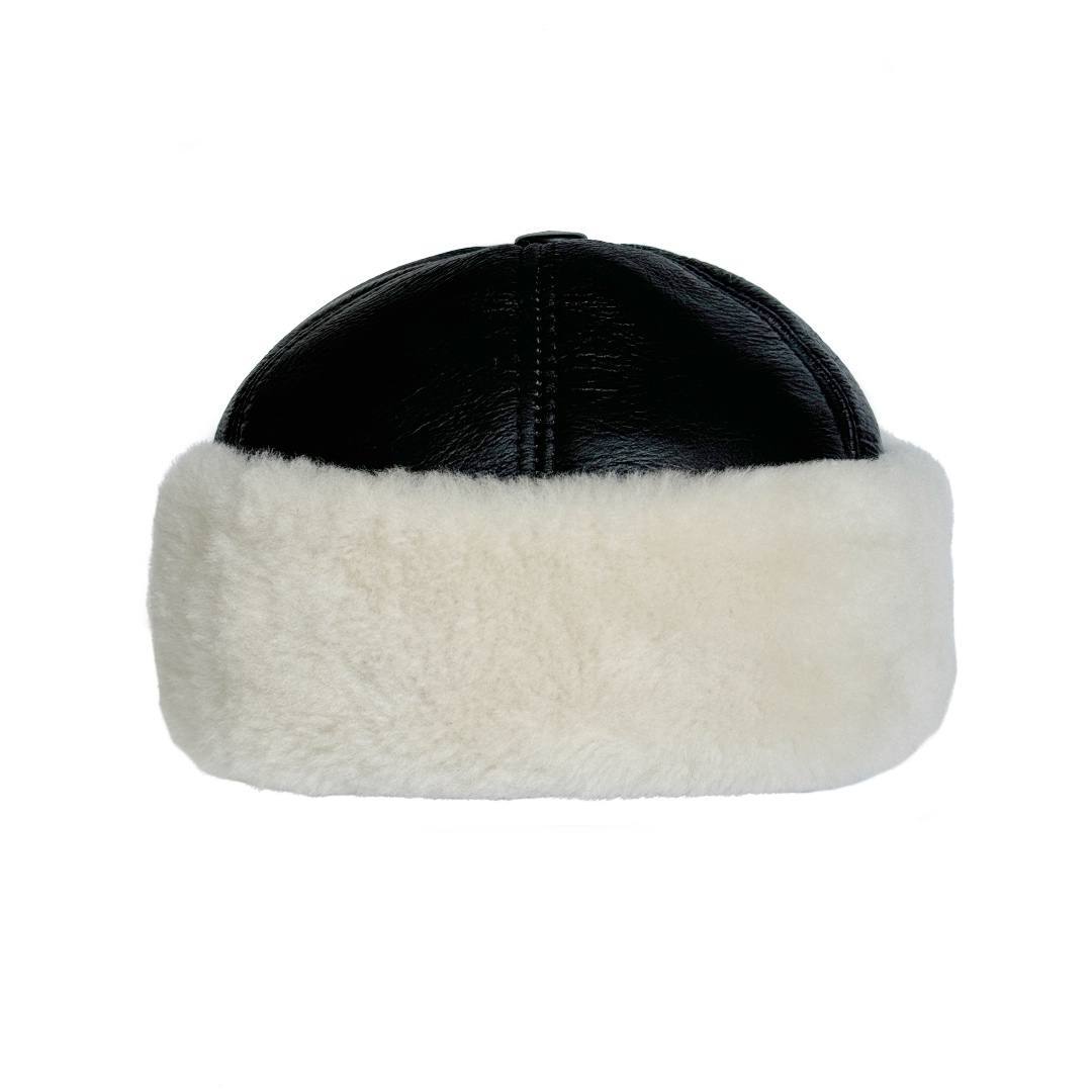 Real Shearling Sheepskin Winter Hat | Fur Beanie Leather Skull Hat