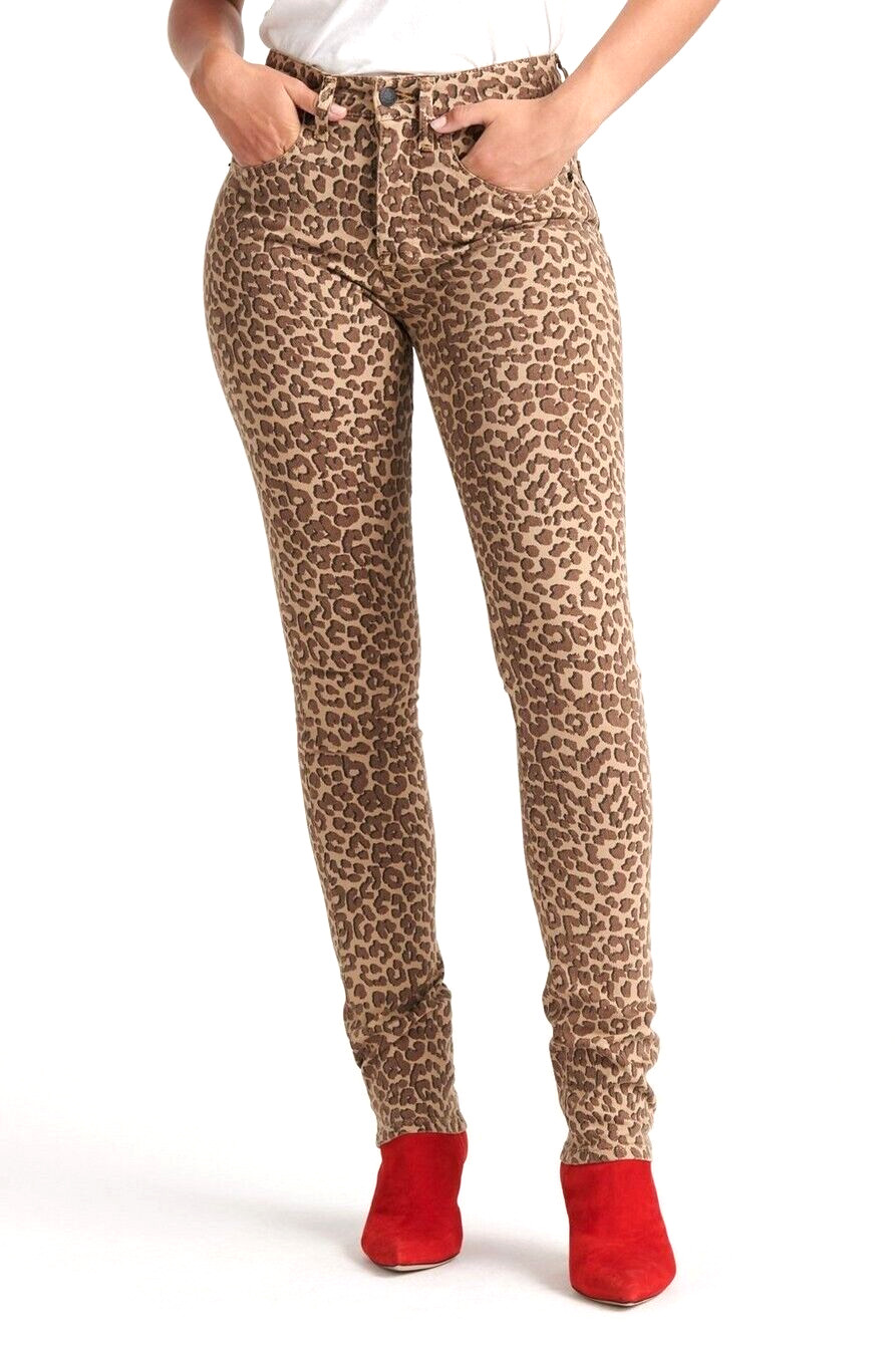 Lucky Brand High Rise Bridgette Slim Jeans Womens Size 6/28 Leopard Print Denim