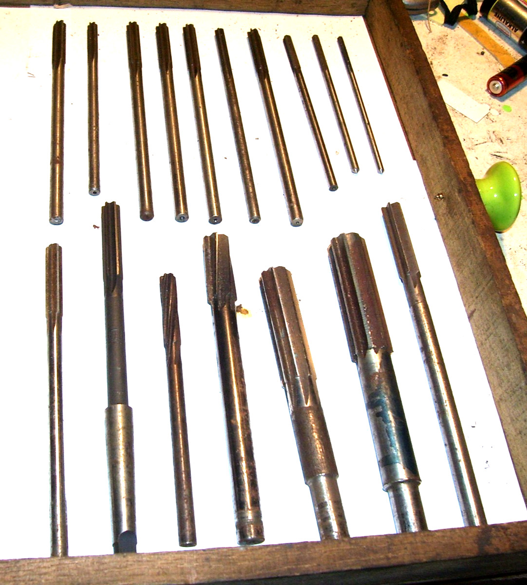 Lot of 17 Various Machinist Reamers, 1/8" - 3/4"