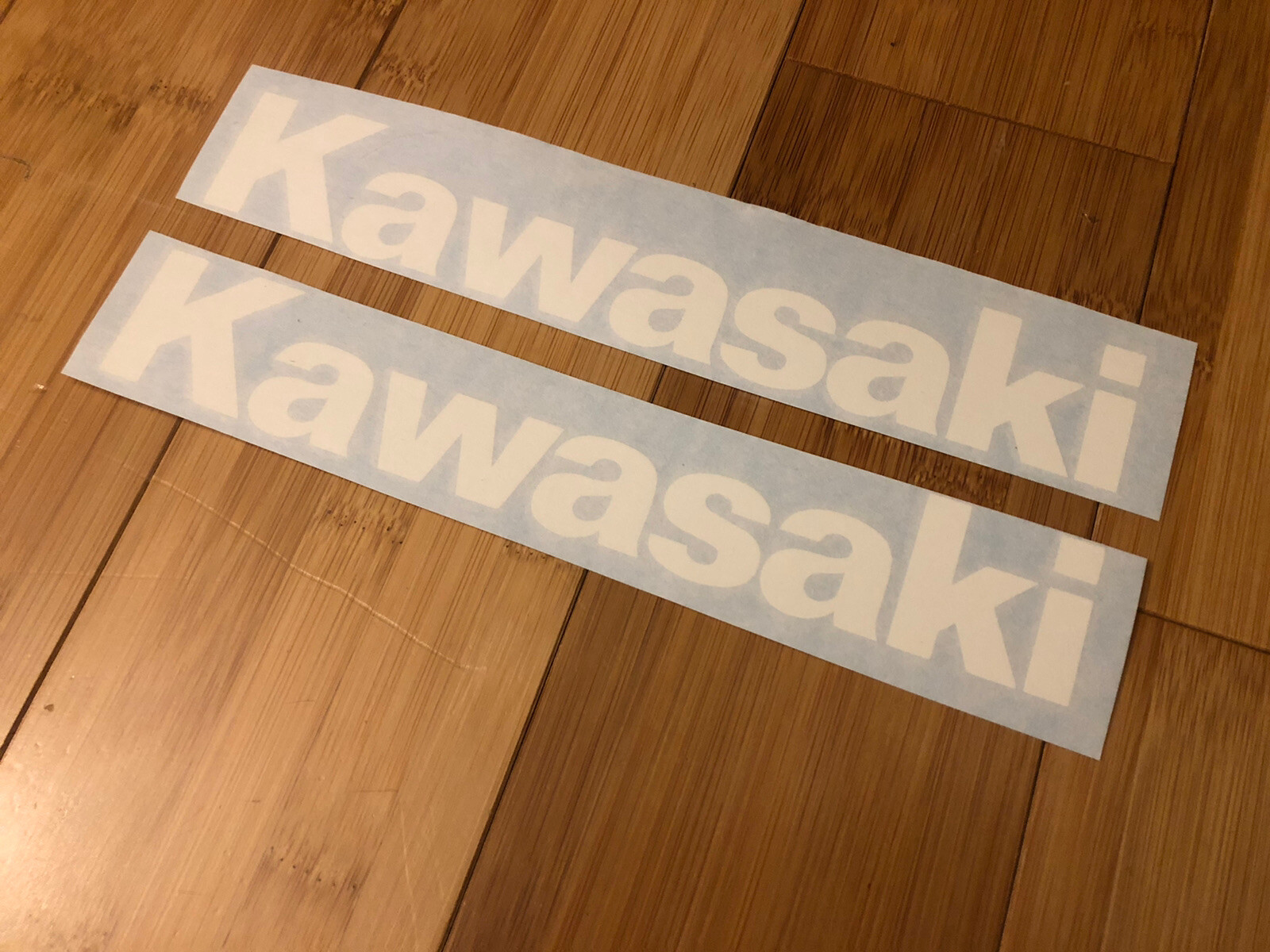 Kawasaki 9” Logo (set 2x) White Decal Sticker Vinyl Dirtbike Motorcycle Bike ATV