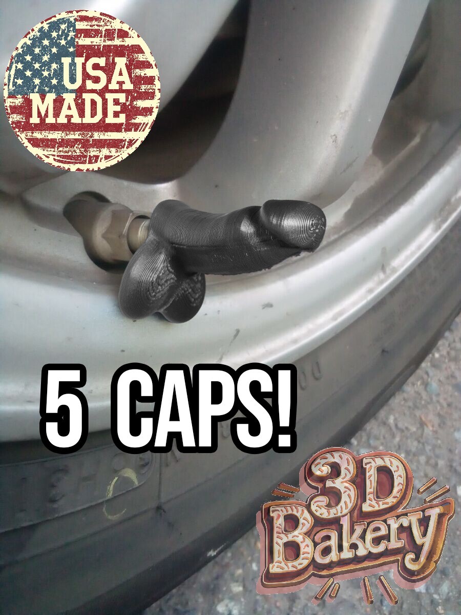 PENIS Dick Valve Stem Tire CAP qty (5) DICK WEENIE Prank Gift (Cars Bikes Funny)