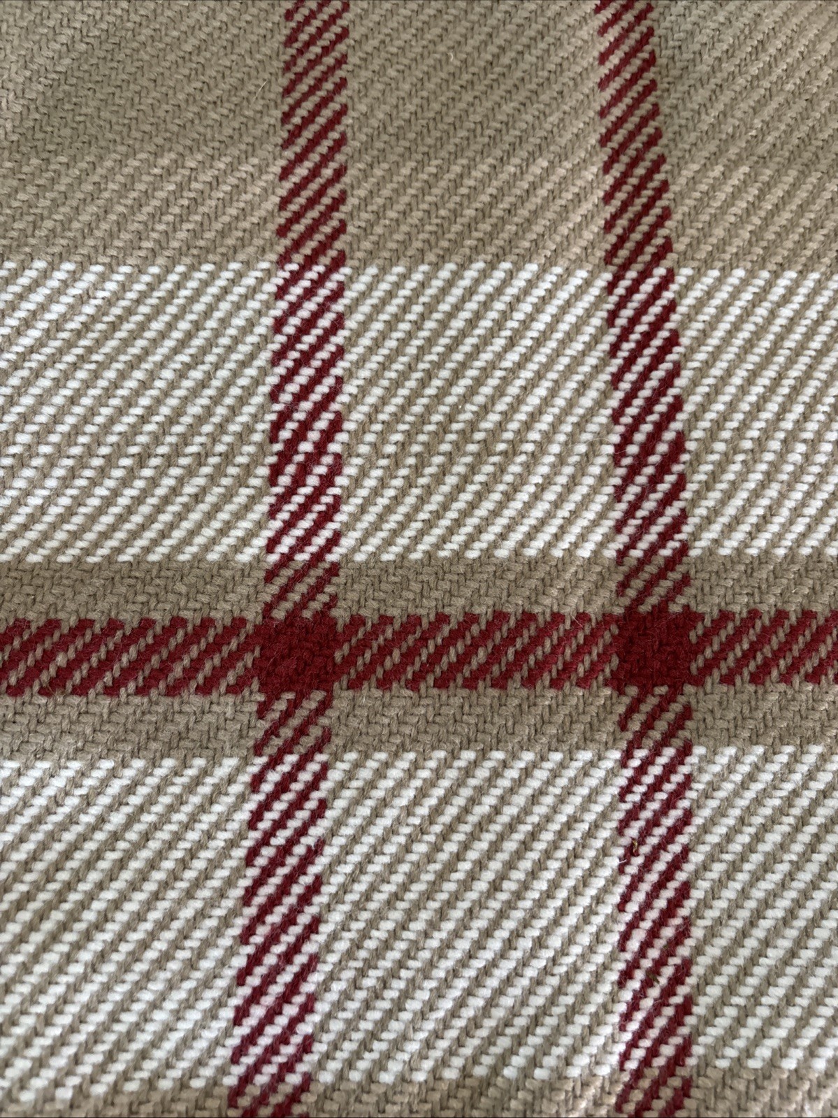 NEW Pottery Barn Emerson Plaid Faux Fur Back pillow Cover 22" sq Sample * Read