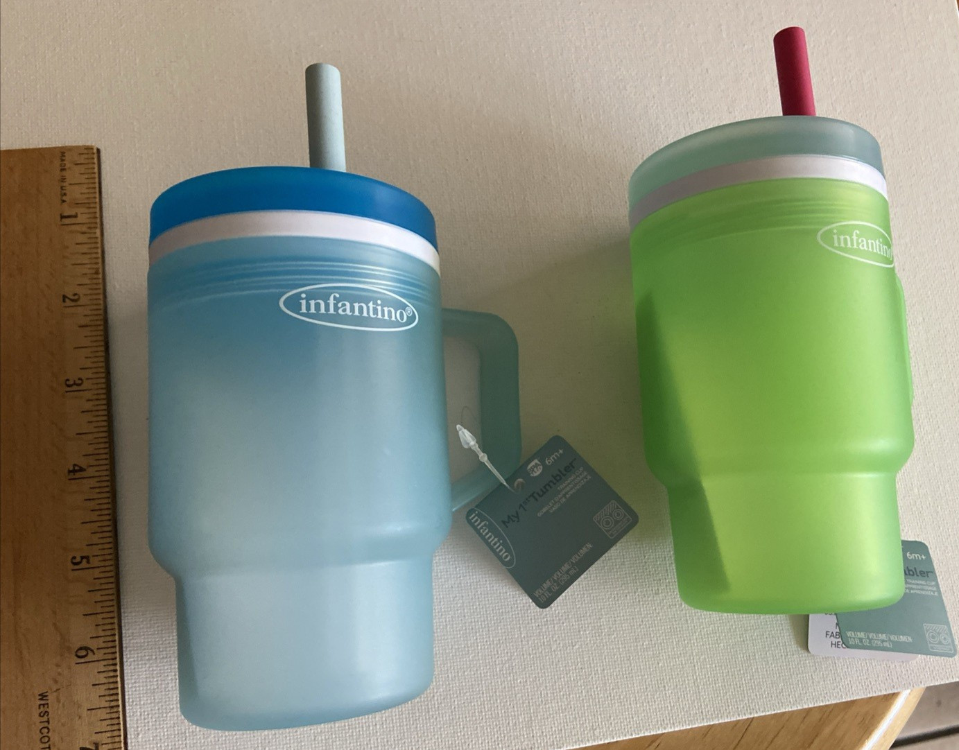 Two Infantino My 1st Tumbler Training Cups Tumblers 10 fl. oz. each *NEW*