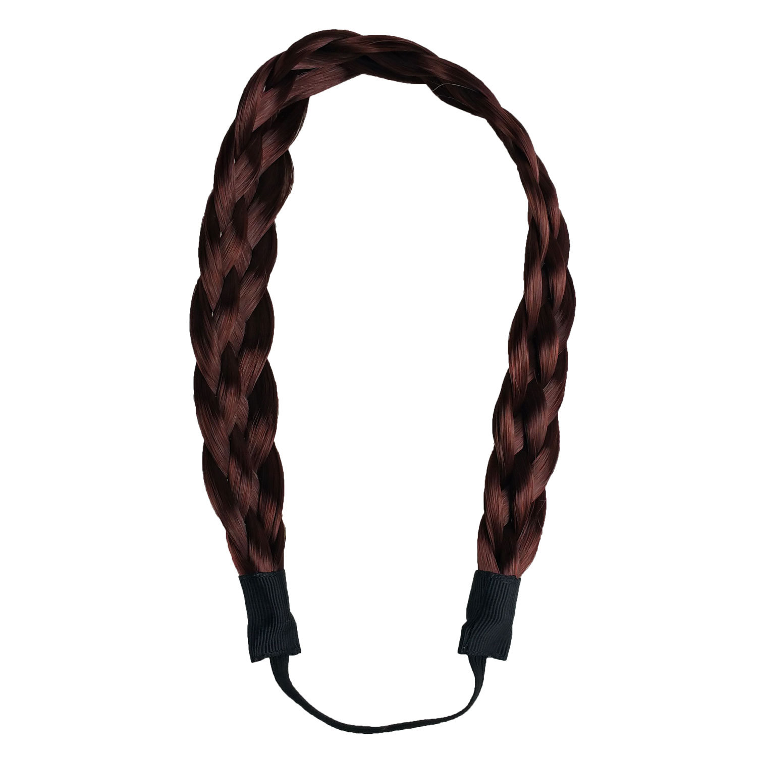 Synthetic Hair Band Plaited Headband Braided with Elastic 3/4"~1" Wide