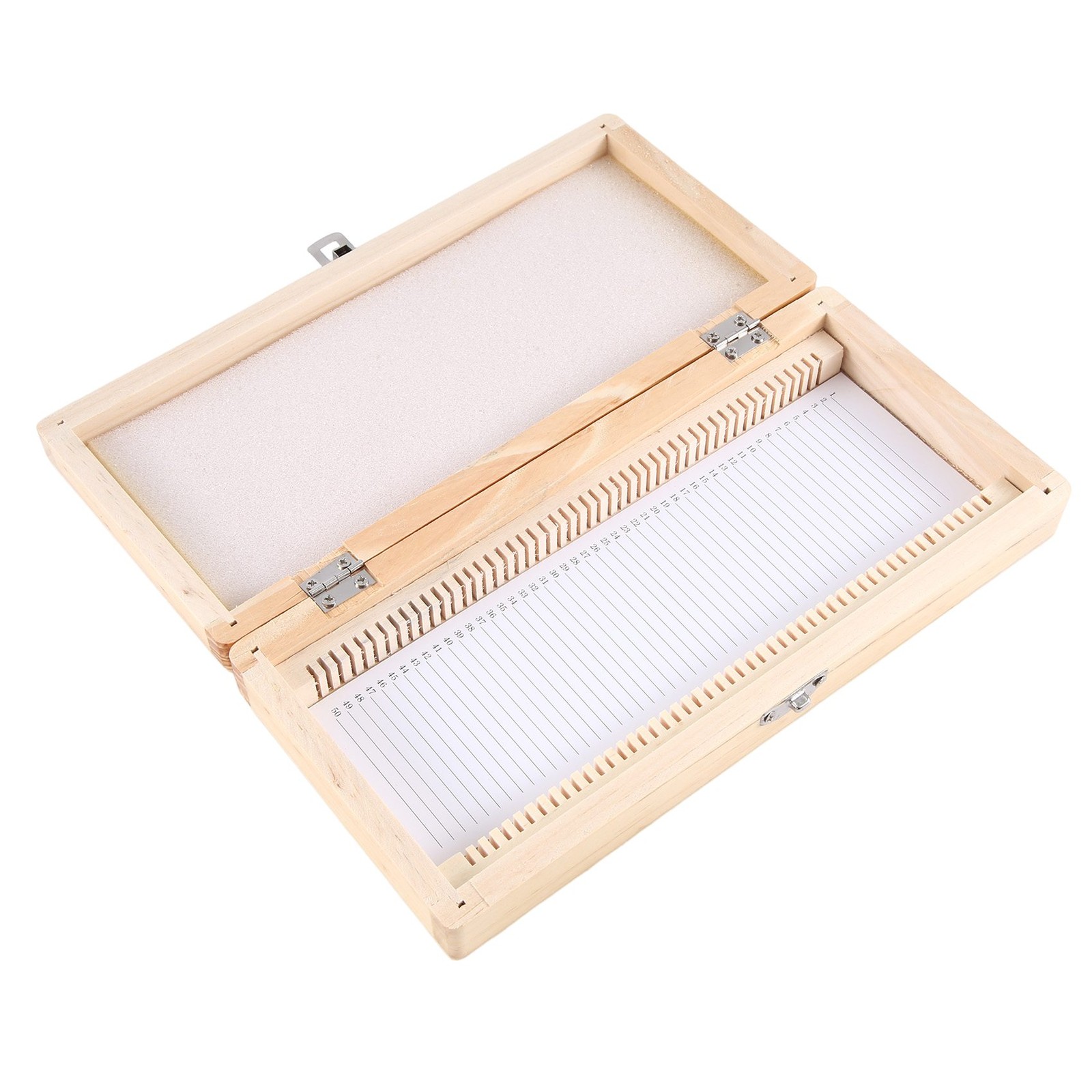 Wooden Slide Storage Box, Holds 50 Slides, Microscope Slide Box C9N49396