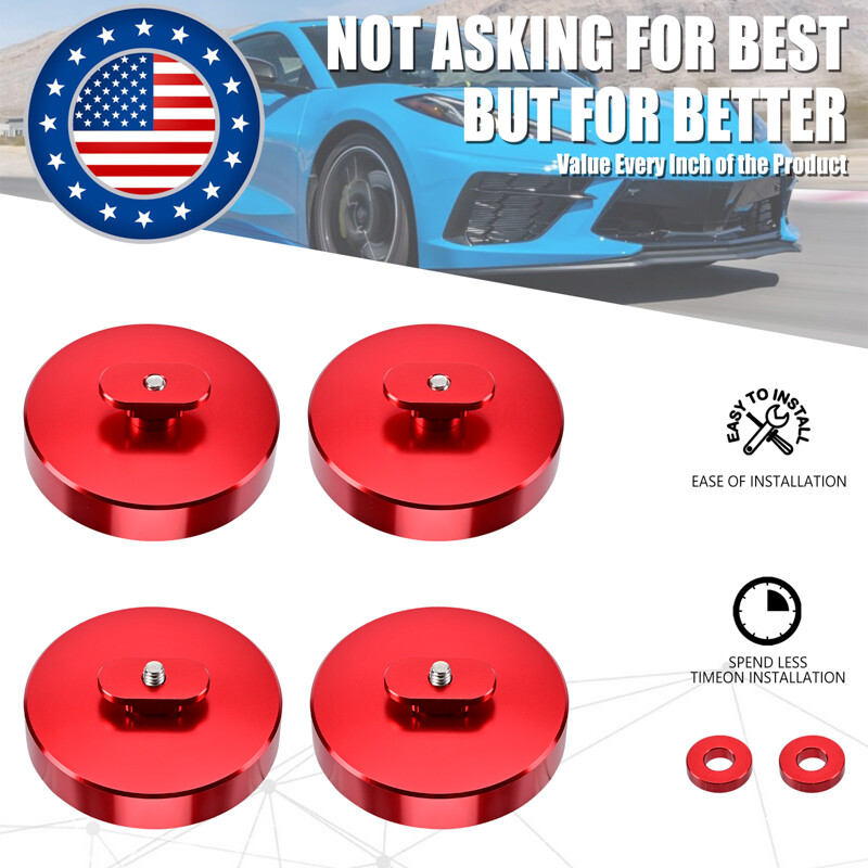For Corvette C5 C6 C7 C8 Z06 ZR1 Red Leave In Lift Jack Pads Jacking Pucks USA