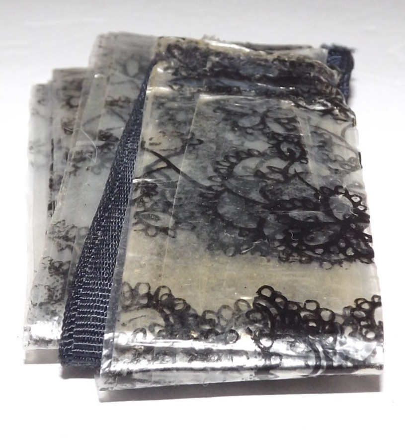 Vintage Rain Bonnet In Pouch Lady In Blue Bonnet By John Strevens