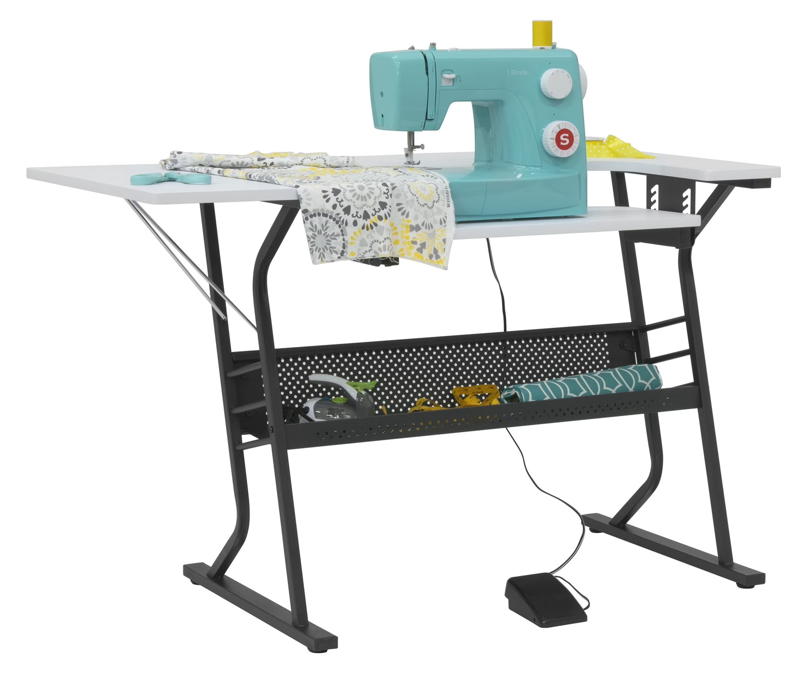 Eclipse Sewing and Craft Table in Black / White