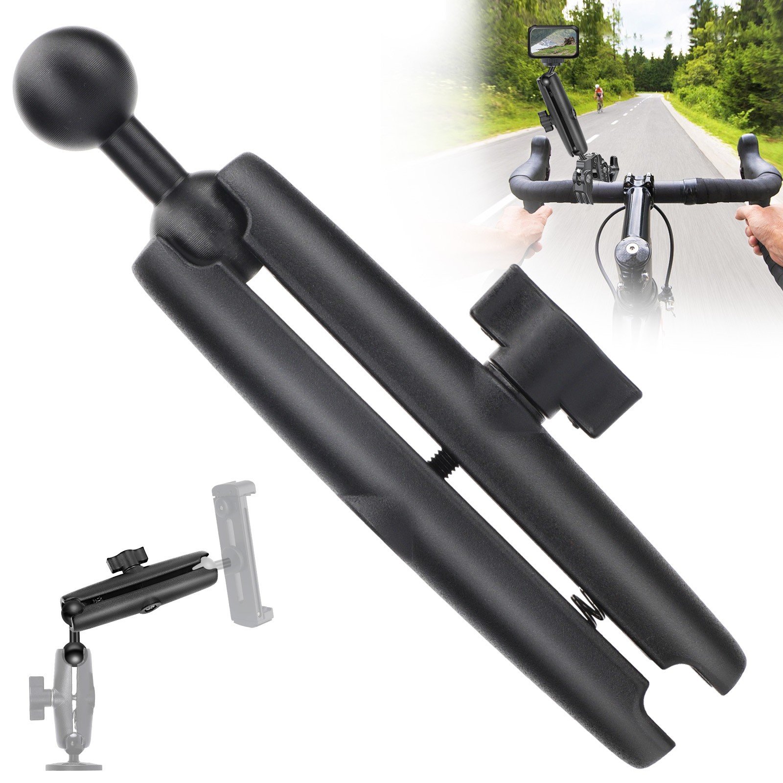 7.48" Double Socket Arm Extension 1" Ball for RAM B Size Mounts 180° Rotatable