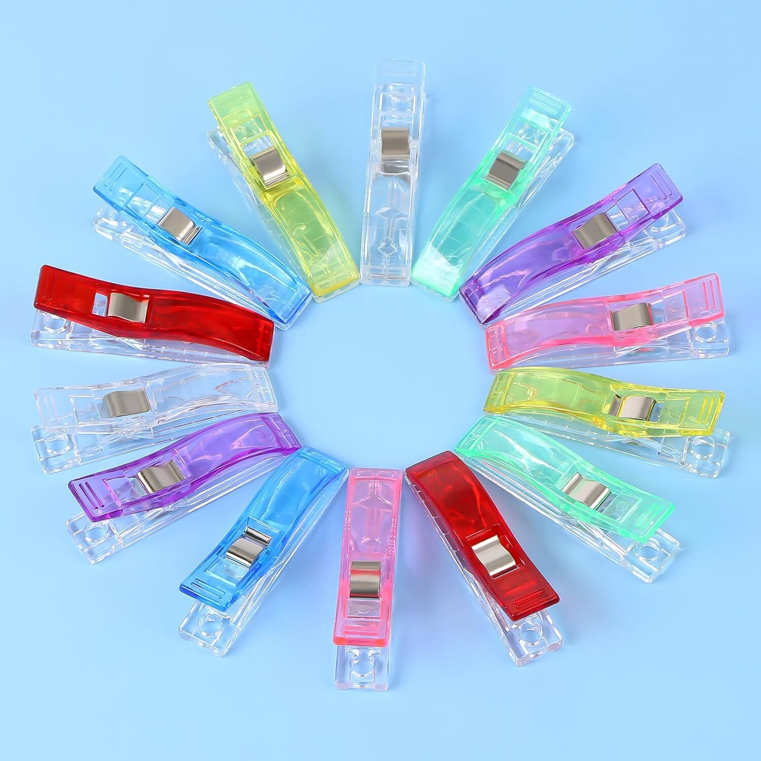 50PCS Large Sewing Clips Fabric Clips Jumbo Wonder Clips Fabric Clamps 7 Colors