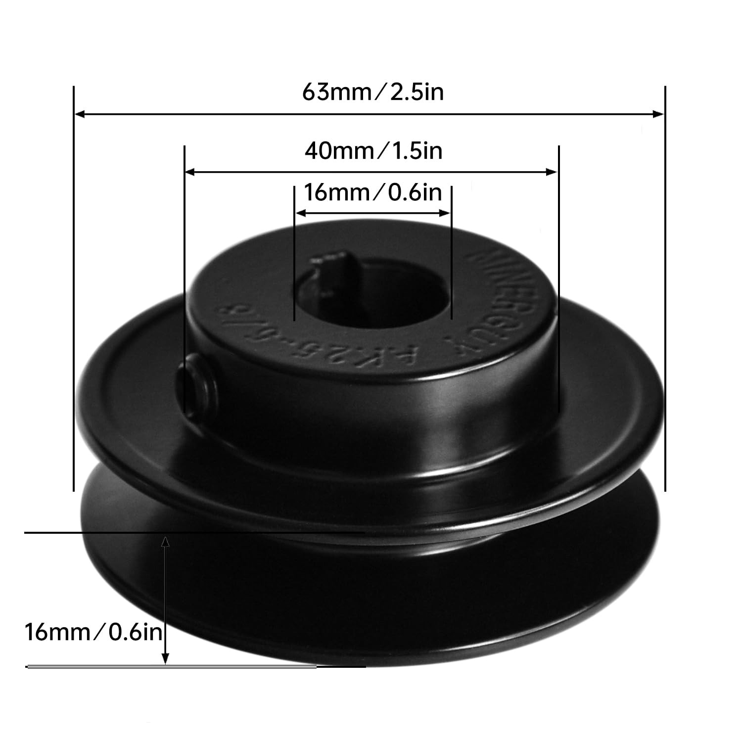 V Belt Pulley 5/8 Inch Bore, 2 1/2 OD Single