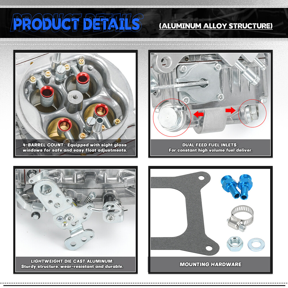 Performance Race Carburetor Double Pumper Mechanical 4 Barrel BR-67201 850CFM