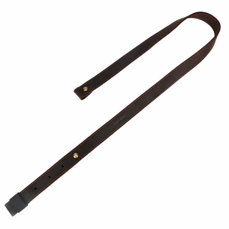 Tourbon Buffalo Leather Rifle Gun Sling_Crazy Horse Adjustable Handmade_1" Wide