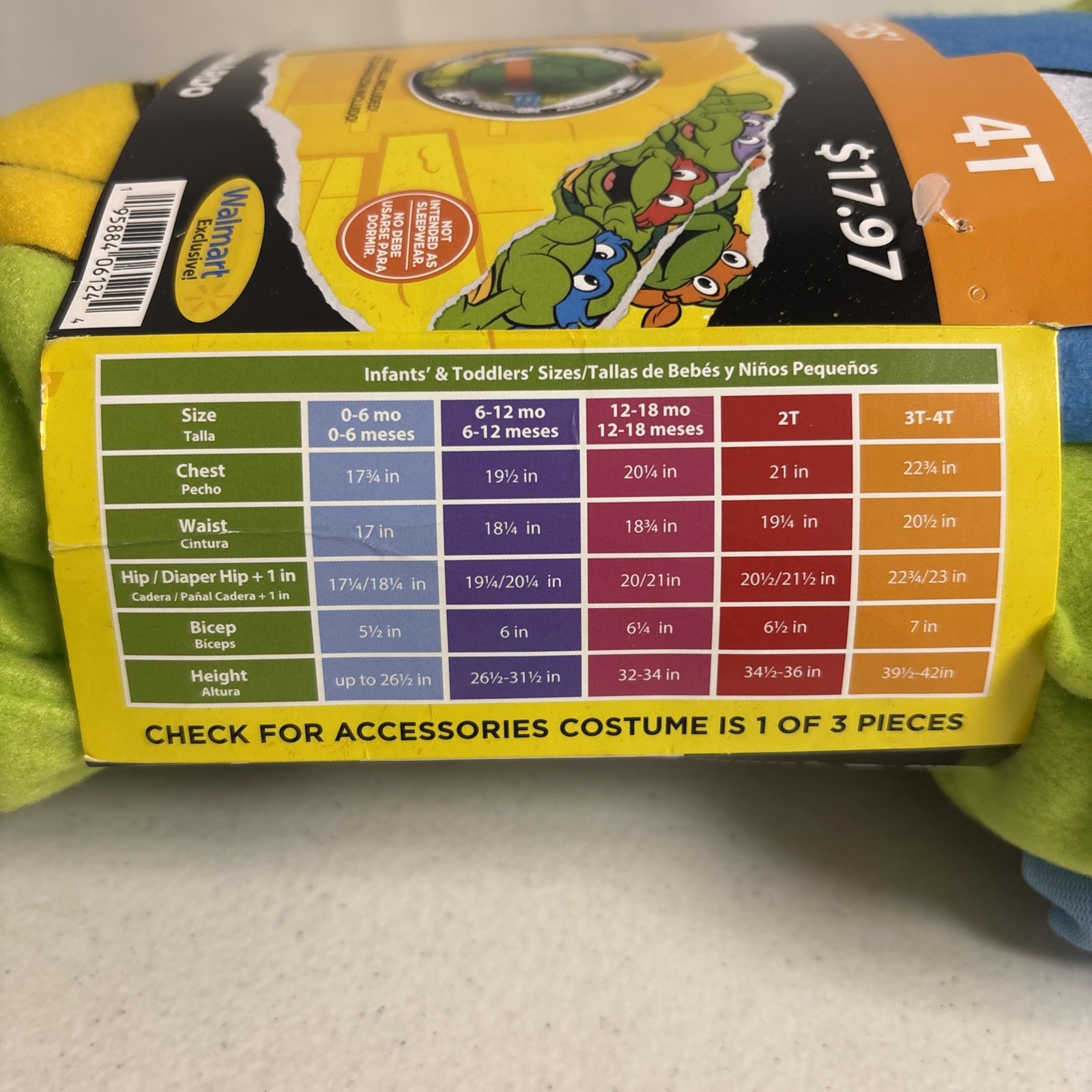 Toddler Teenage Mutant Ninja Turtles TMNT Leonardo Costume Rubies 4T NEW