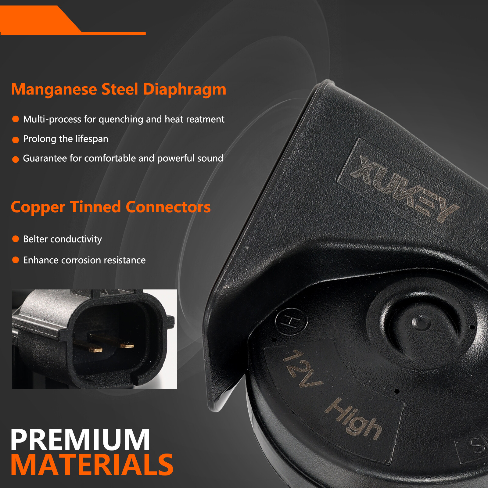 110-125db High & Low Loud Tone Snail Horn For Kia Sportage Rio Hyundai Accent